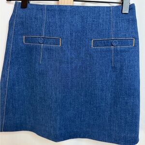 PAIGE Denim Mini Skirt Womens Blue A Line Vintage Collection NWT Structured Sz25